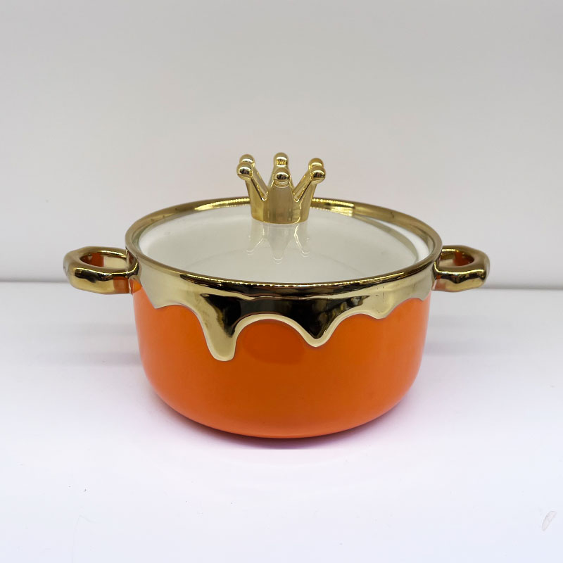 New household ceramic soup bowl, new concept of porcelain, double-ear anti-scald covered instant noodle bowl, student dormitory rice bowl tableware details Picture