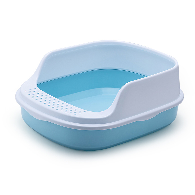 The new high-edge cat litter box is a universal pet product for both kittens and big cats, designed to prevent splashing Specification image