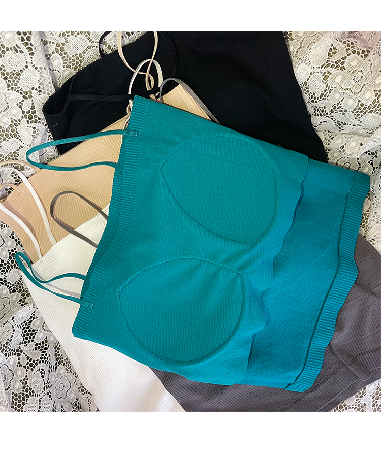 LINCHAOZHANG Backless single-piece halter top Spring solid color short style pic 2