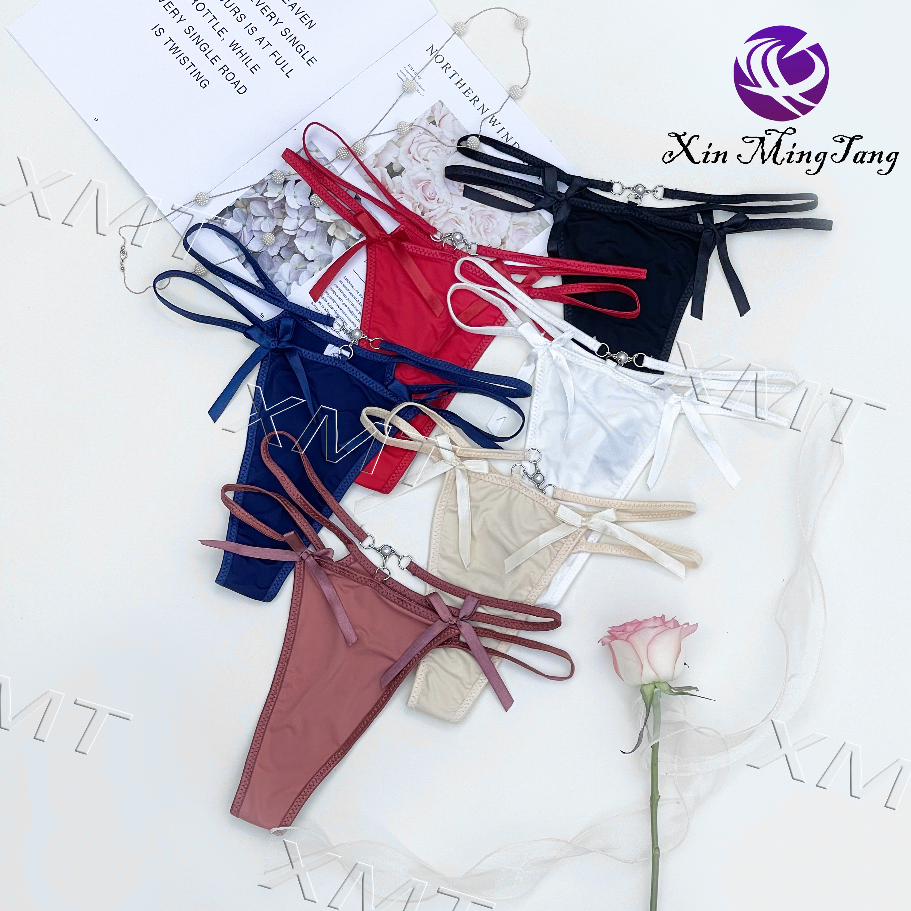 新款性感女士丁字裤性感情趣内裤蝴蝶结丁字裤