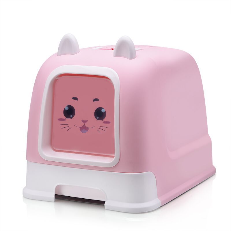 The new type of pet cat litter box is fully enclosed and splash-proof. It is a drawer-style cat toilet and a universal cat litter box for both large and small cats details Picture