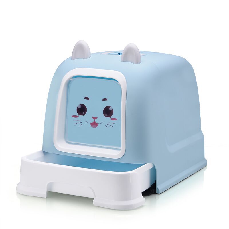 The new type of pet cat litter box is fully enclosed and splash-proof. It is a drawer-style cat toilet and a universal cat litter box for both large and small cats Item Picture