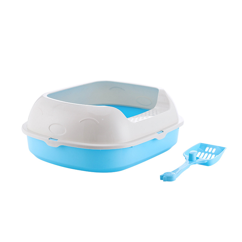 新款半封闭笑脸型猫砂盆高边防外溅猫咪厕所幼猫大猫通用猫用品