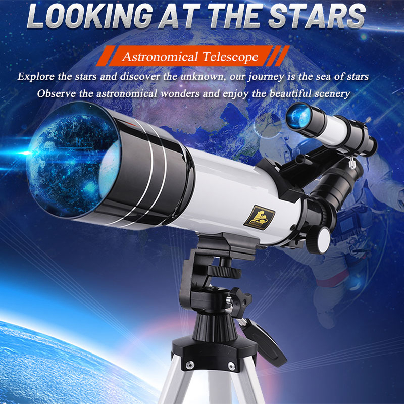 HD 70mm Aperture 400mm Focal,Astronomical Refracting Telescope for Kids Beginners Star Observation Astronomy Scope with CarryBag
