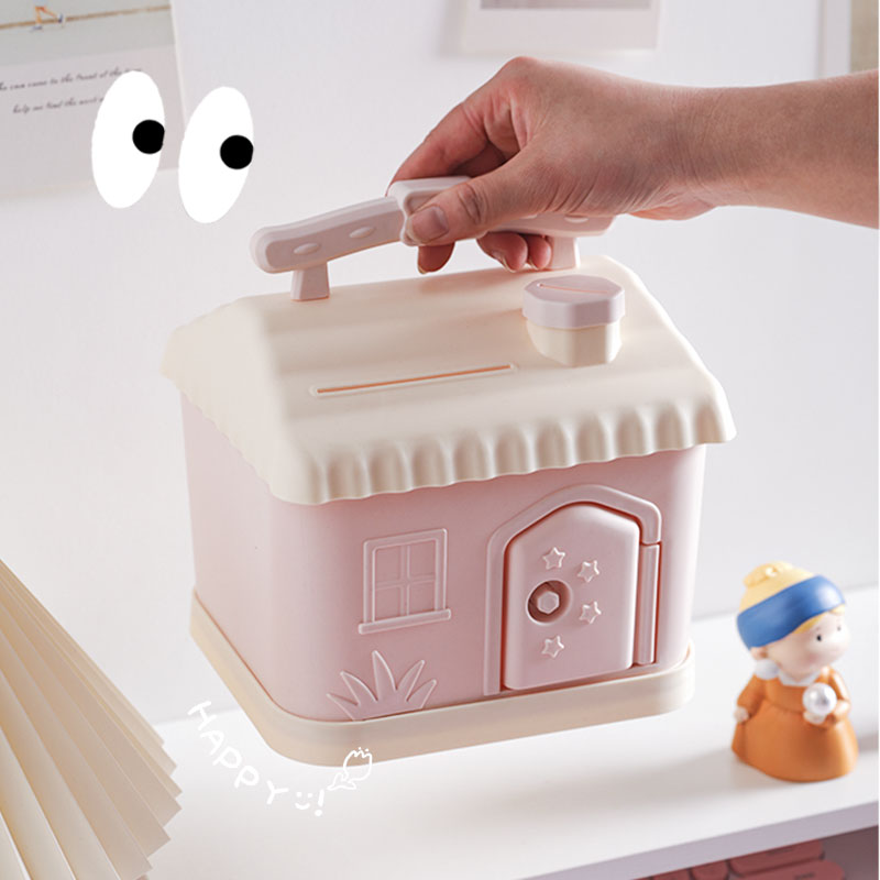 Cute cartoon children's birthday gift piggy bank for girls, fun kindergarten plastic storage box gift piggy bank Application Scenario