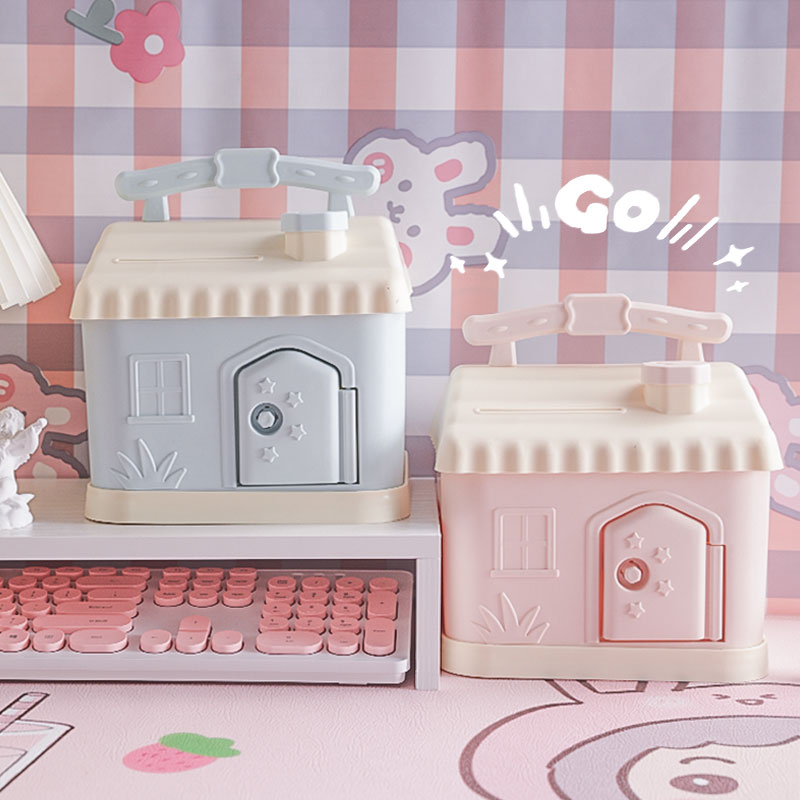 Cute cartoon children's birthday gift piggy bank for girls, fun kindergarten plastic storage box gift piggy bank Item Picture