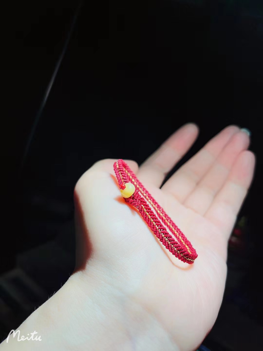手工编织999足金小金圈精致款手链