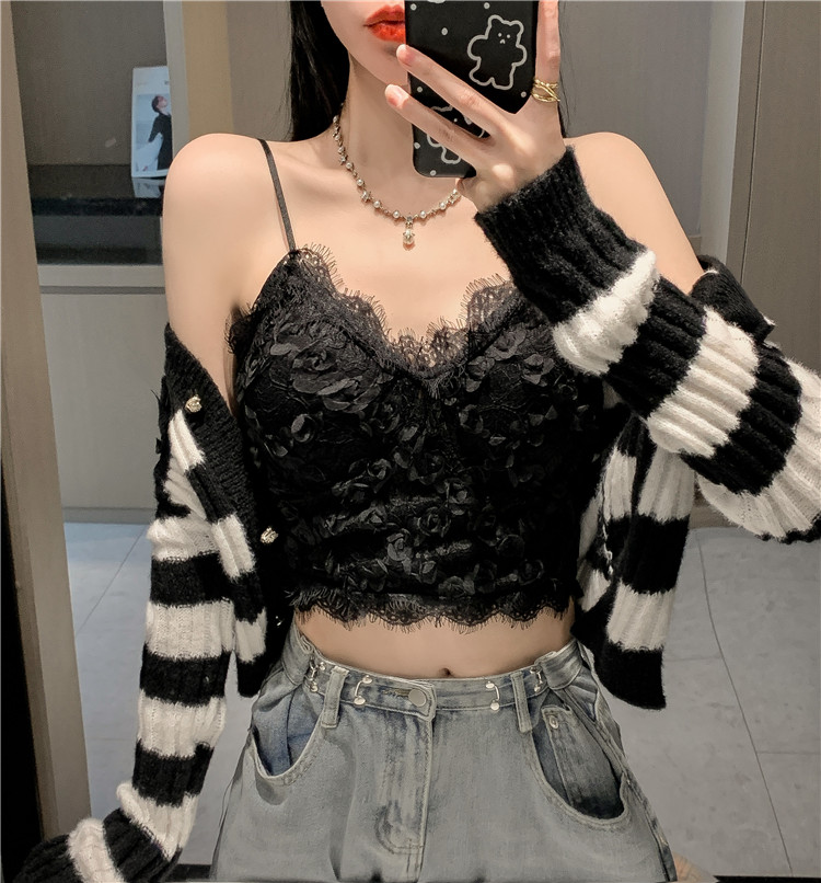 纯欲法式蕾丝美背吊带内搭小背心设计感外穿短款别致绝美甜辣上衣详情8