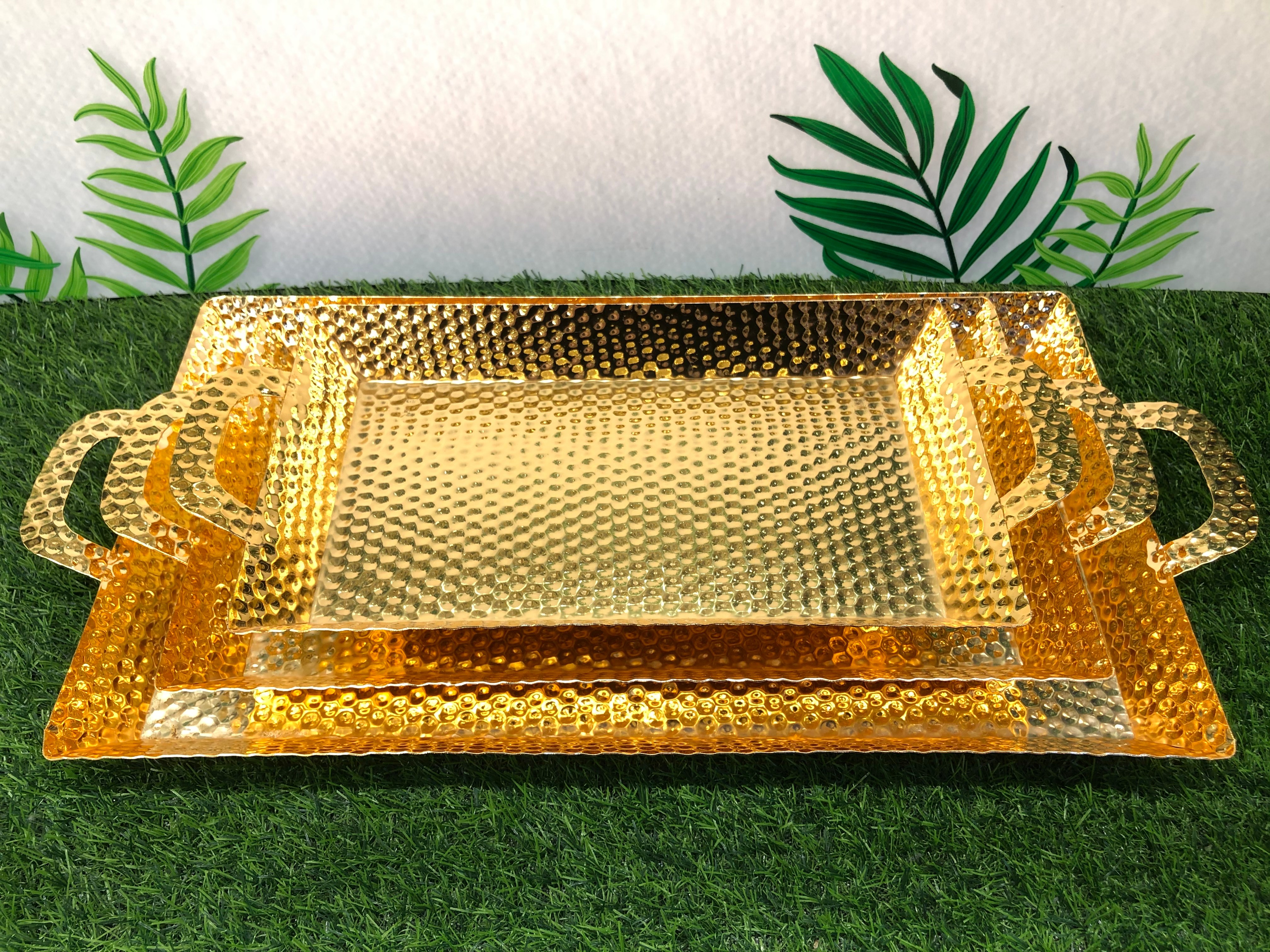 3-piece tray storage tray Gold storage tray thumbnail