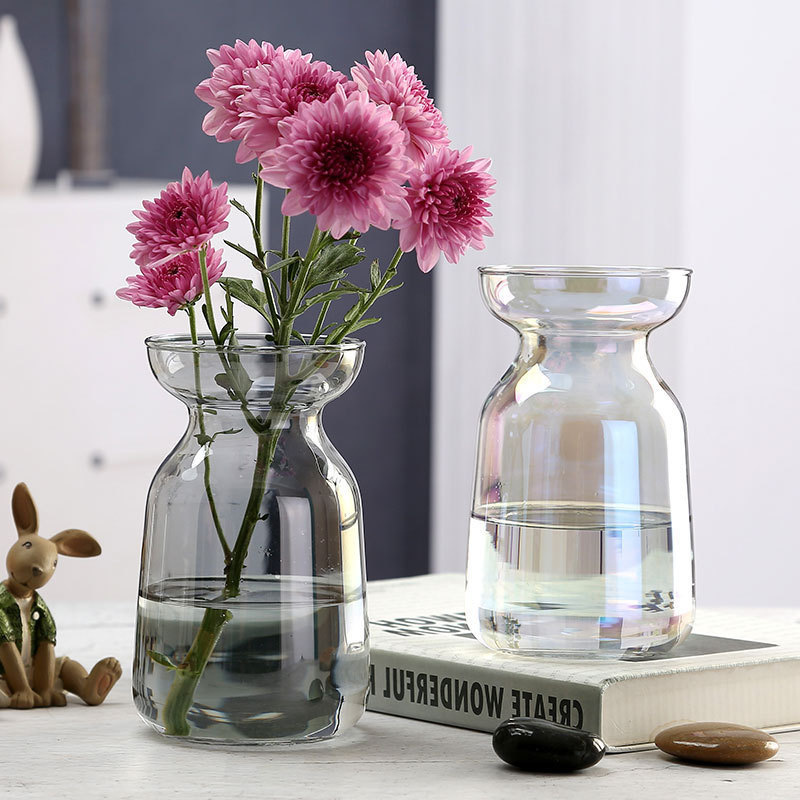 Modern simple electroplating magic glass vase artificially blown vase living room table flower arrangement craft decorative vase