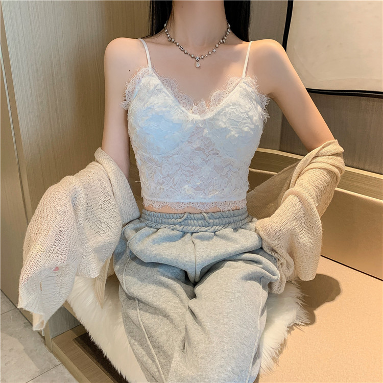 纯欲法式蕾丝美背吊带内搭小背心设计感外穿短款别致绝美甜辣上衣详情7