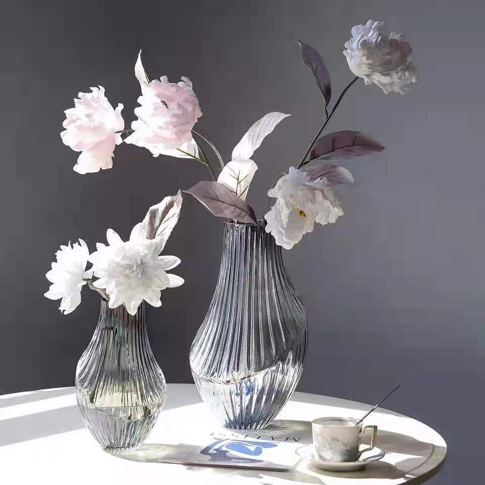 Nordic design grinding striped shell vase modern simple soft decoration design table wine cabinet flower arrangement craft decoration gift