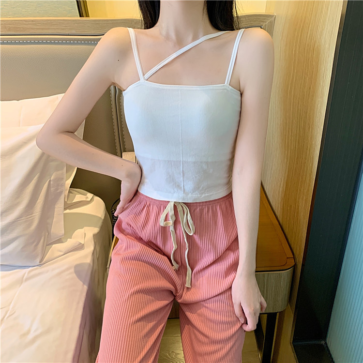 夏季带胸垫白色吊带打底辣妹短款上衣设计感女小众外穿甜辣小背心详情6