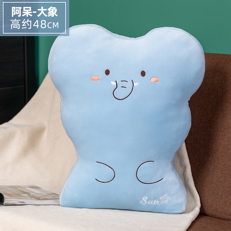 2022新款阿呆抱枕男女生可爱靠垫坐垫多功能生日礼物卧室床上毛绒玩具婚庆批发大象