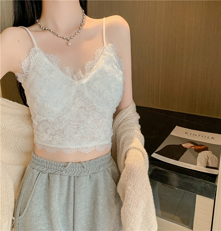 纯欲法式蕾丝美背吊带内搭小背心设计感外穿短款别致绝美甜辣上衣详情13