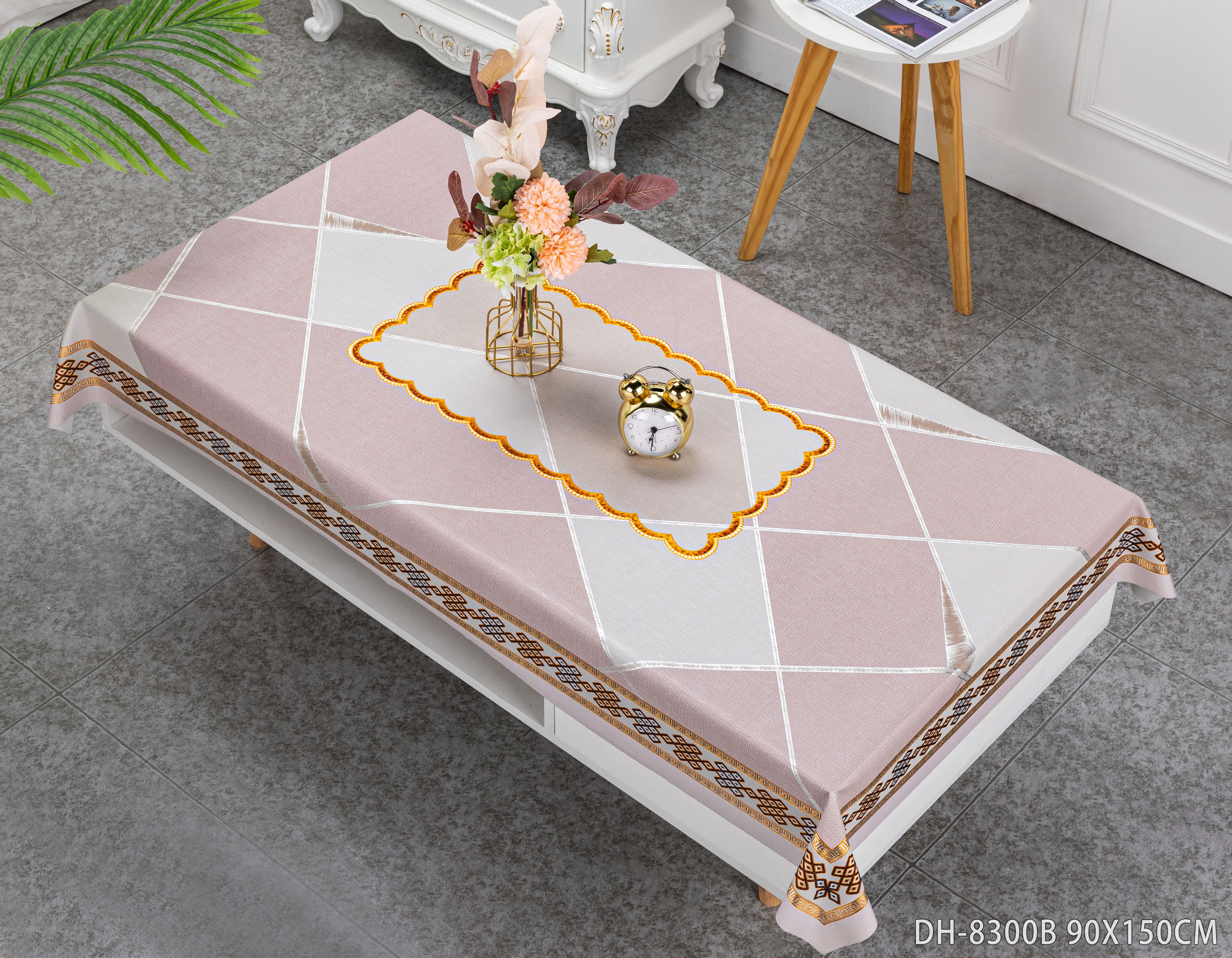 Light Luxury Series Tablecloth Waterproof Anti-Oil Tablecloth, European Simple Series Tablecloth Tablecloth, Pvc Printed Tablecloth 90*150Cm Factory Direct Sales Specification drawing