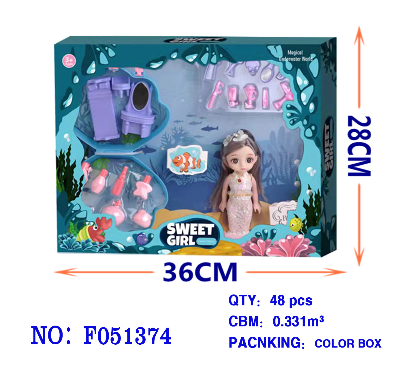 过家家玩具/女孩儿童玩具/芭比娃娃人鱼细节图