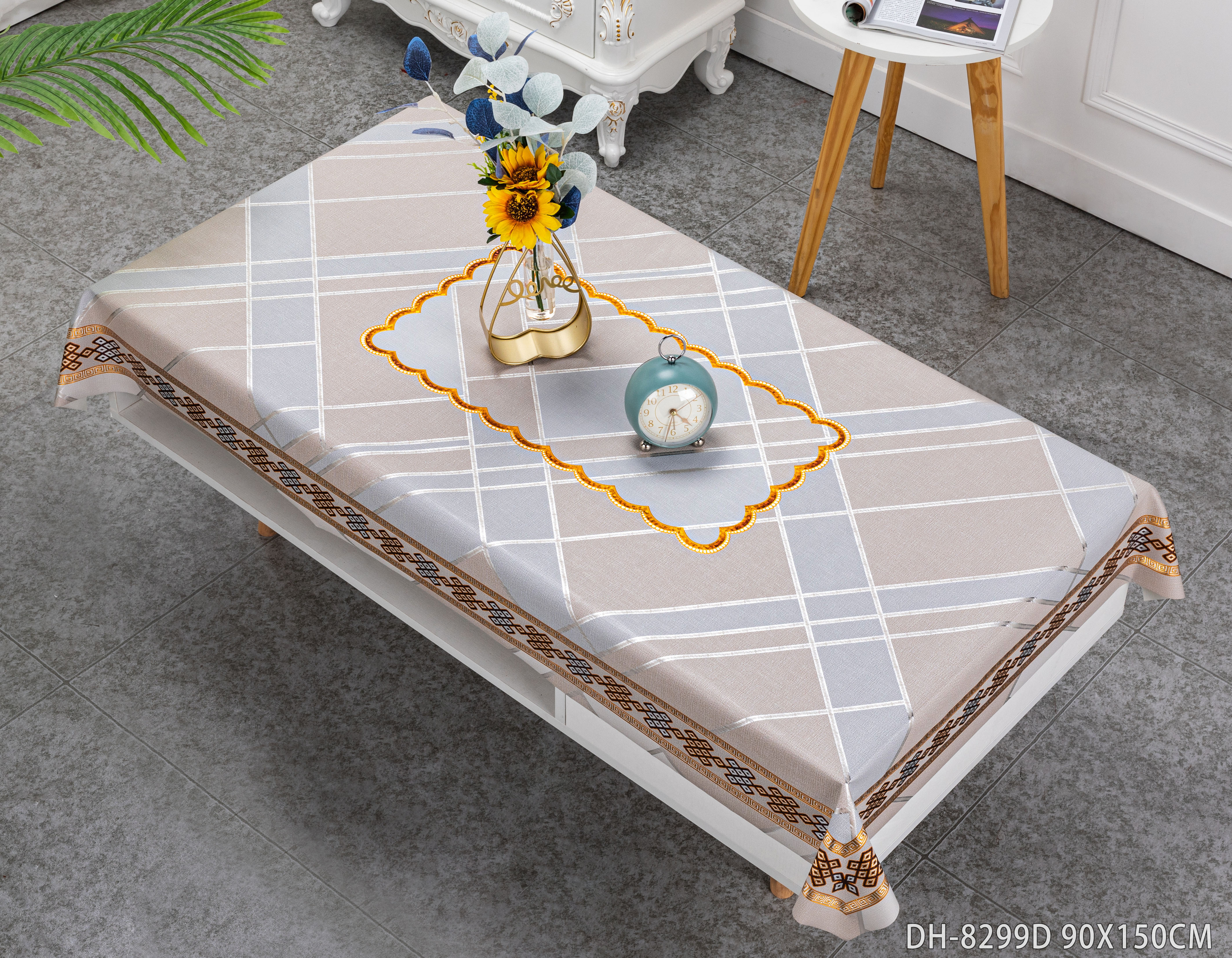 Light Luxury Series Tablecloth Waterproof Anti-Oil Tablecloth, European Simple Series Tablecloth Tablecloth, Pvc Printed Tablecloth 90*150Cm Factory Direct Sales