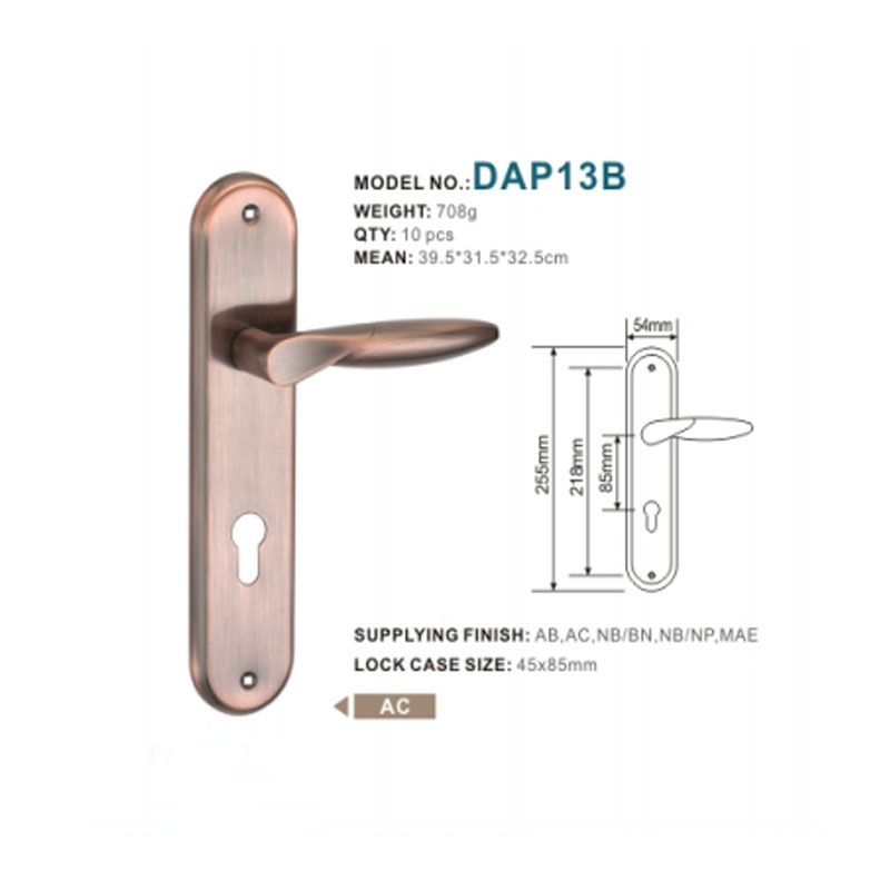 Aluminum lever with iron front plate 85*45MM door locks handle in Africa Market thumbnail