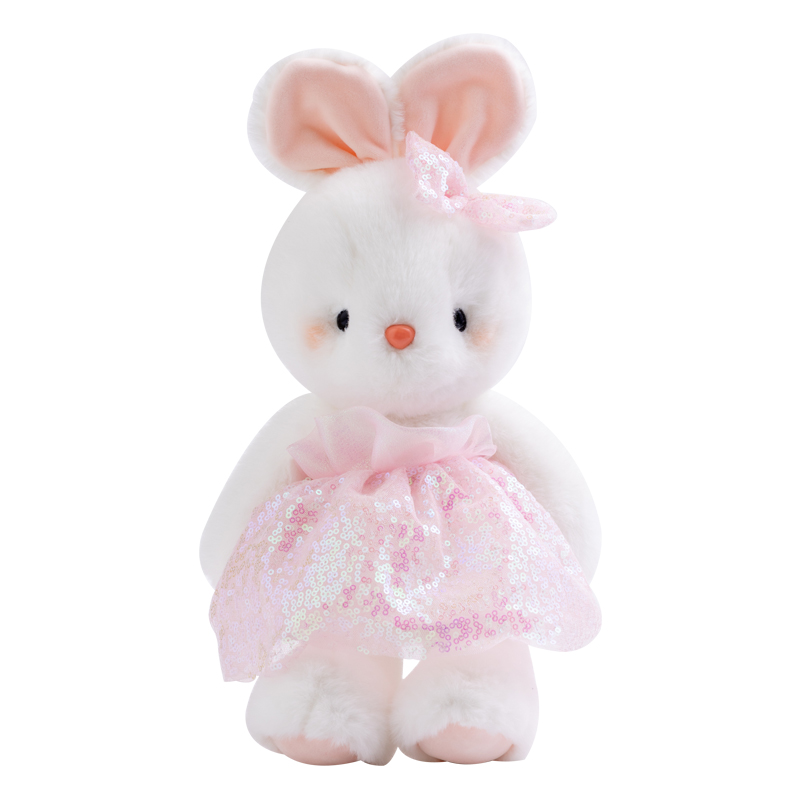 2022 New Monet Rabbit Cute Birthday Gifts for boys and girls, bedroom bed plush toys, wedding wholesale, shiny pink Item Picture