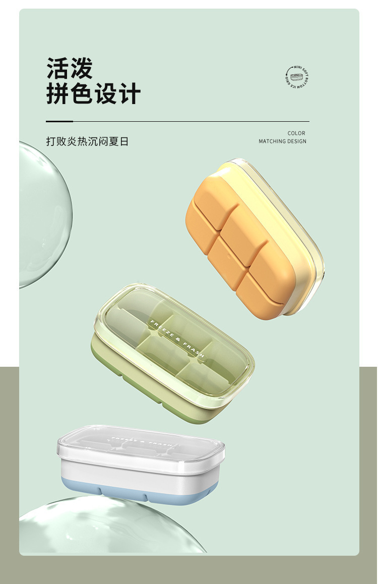 mini bread ice cube tray set, mini 6-compartment ice cube mold, homemade for home kitchen pic 2