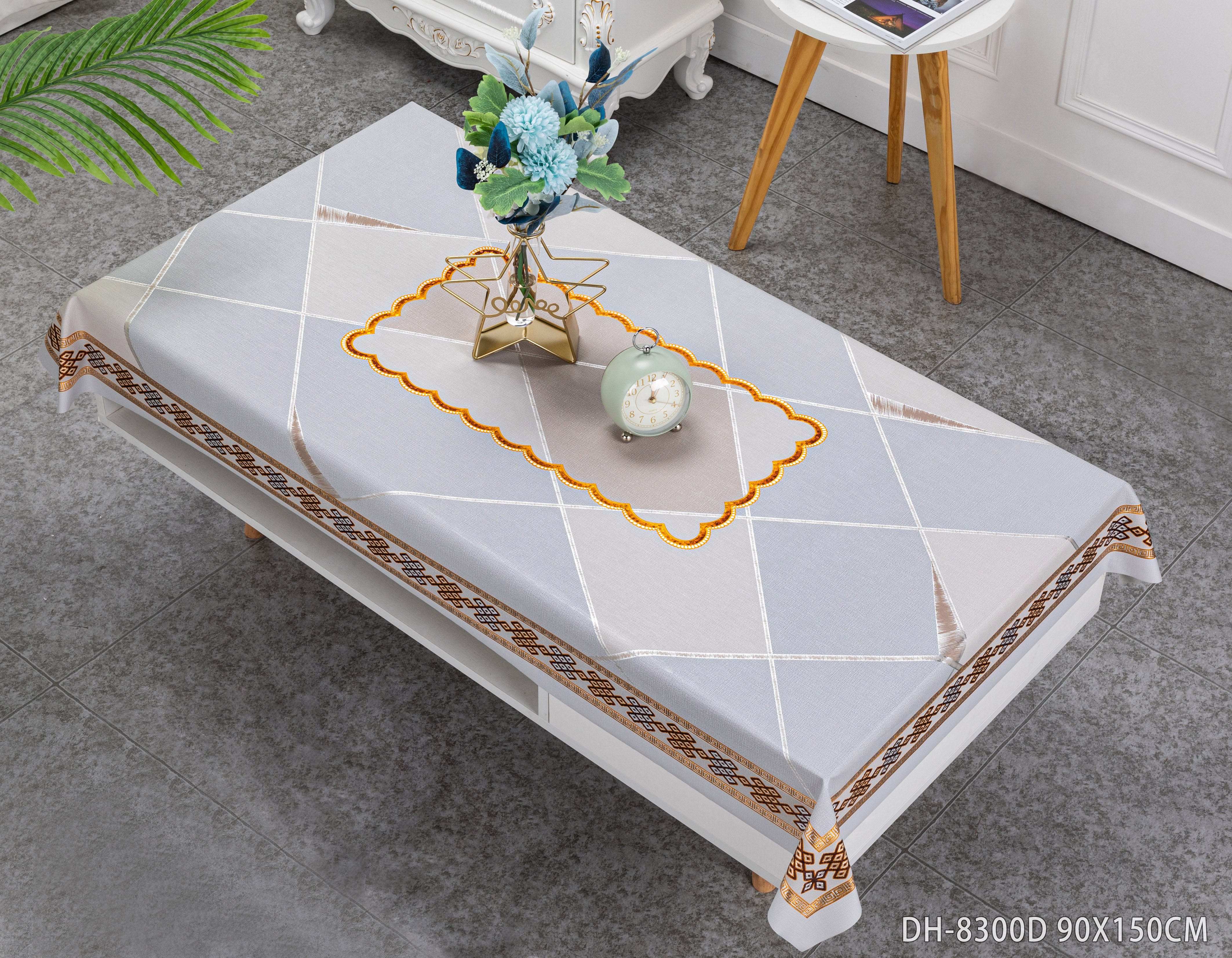 Light Luxury Series Tablecloth Waterproof Anti-Oil Tablecloth, European Simple Series Tablecloth Tablecloth, Pvc Printed Tablecloth 90*150Cm Factory Direct Sales Item Picture