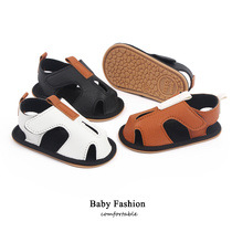 Summer baby shoes PU leather soft bottom anti slip 0-1 year old male boy sandals