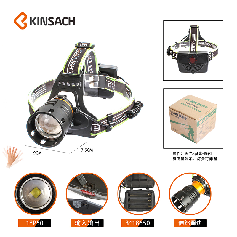 户外探险头灯产品图
