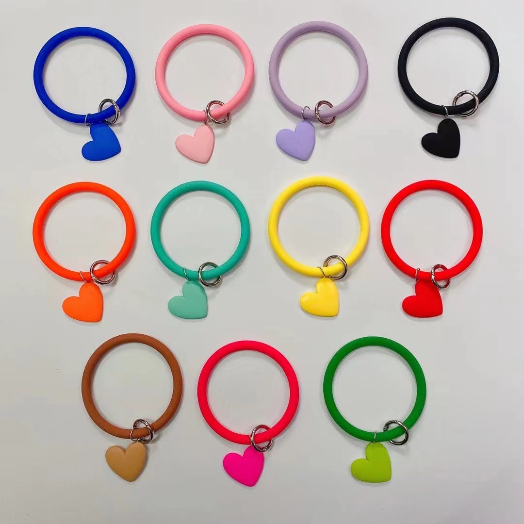 创意桃心外贸新款手机挂绳贴片可调节斜挎硅胶圈吊绳夹片手机挂绳详情3