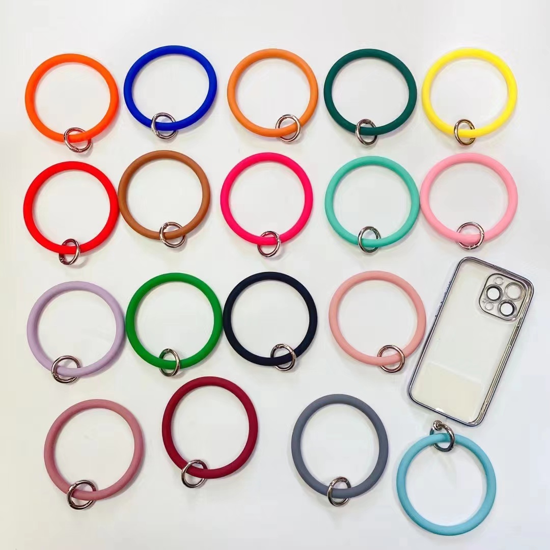 创意桃心外贸新款手机挂绳贴片可调节斜挎硅胶圈吊绳夹片手机挂绳详情5