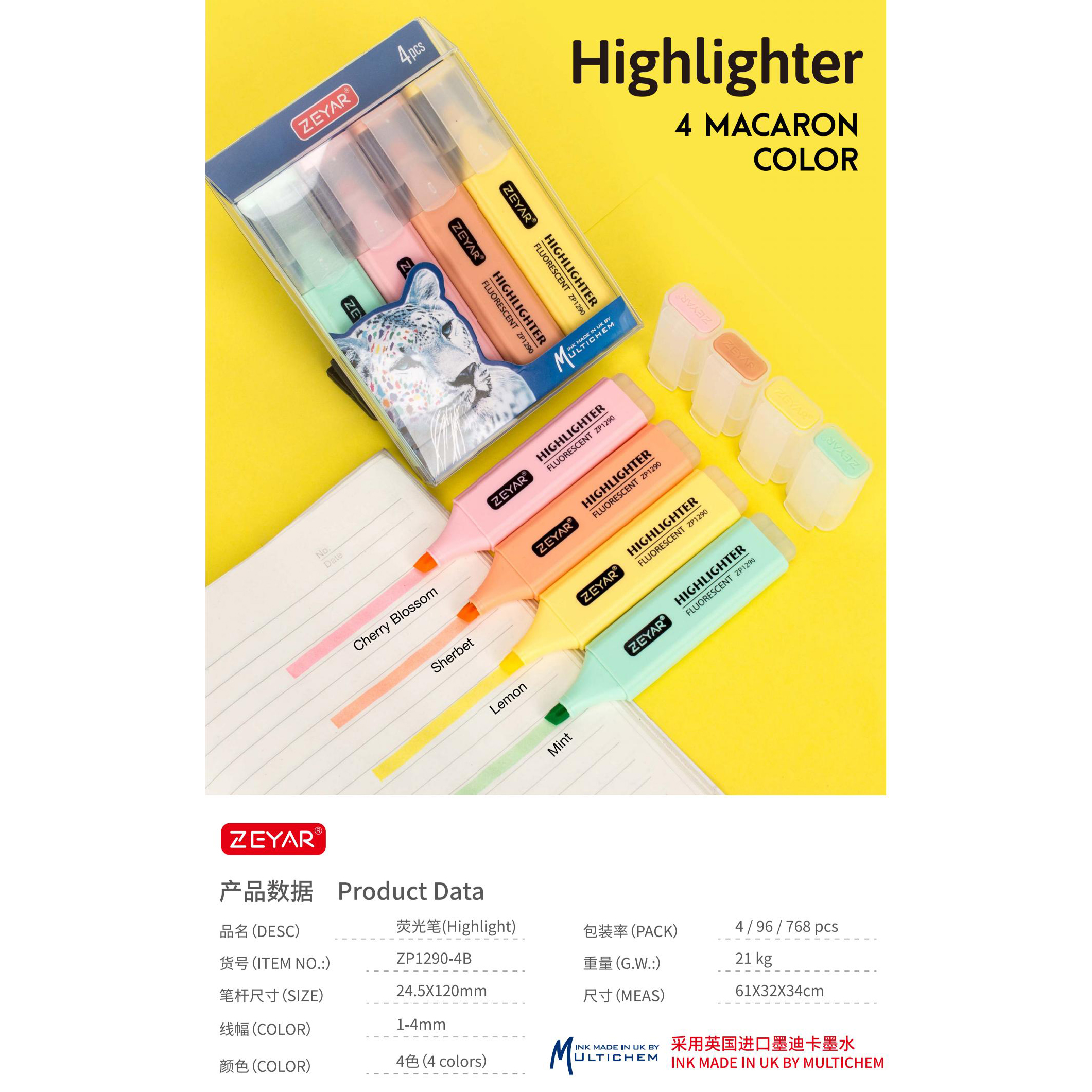 Chang Cheng ZP1290-4A/4B Highlighter Whiteboard Pen Flurescent/Macaron Color  Application Scenario