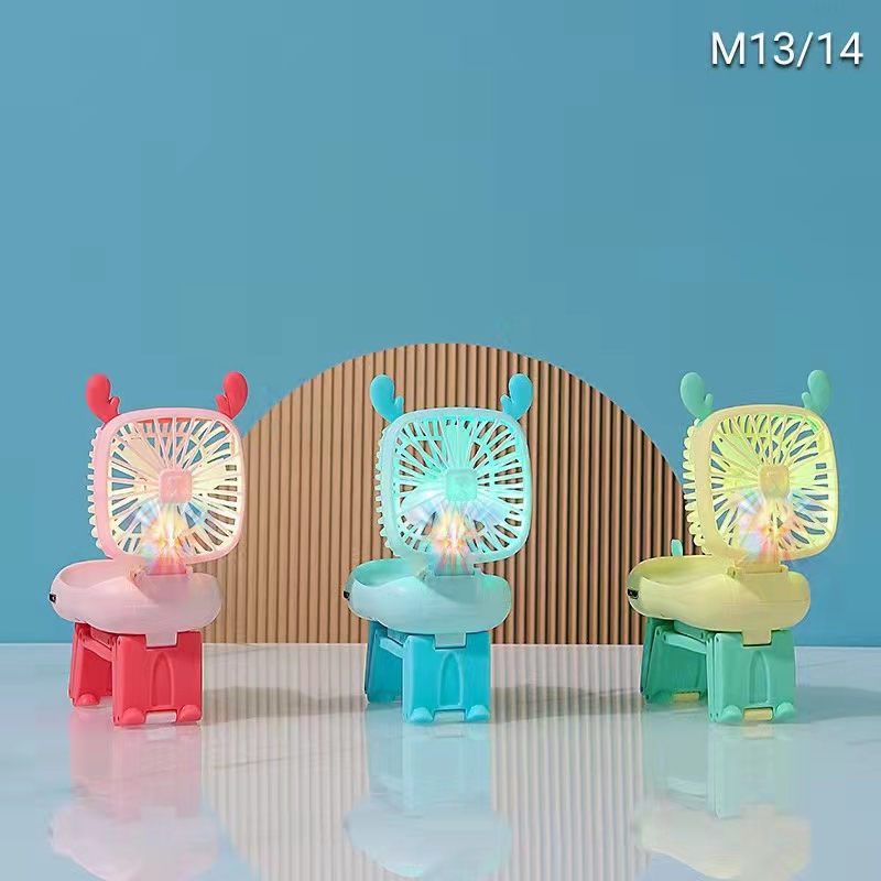 M13 Watch Charging Fan Powder Blue Yellow Three Colors With Light Second Gear Wind Watch Style