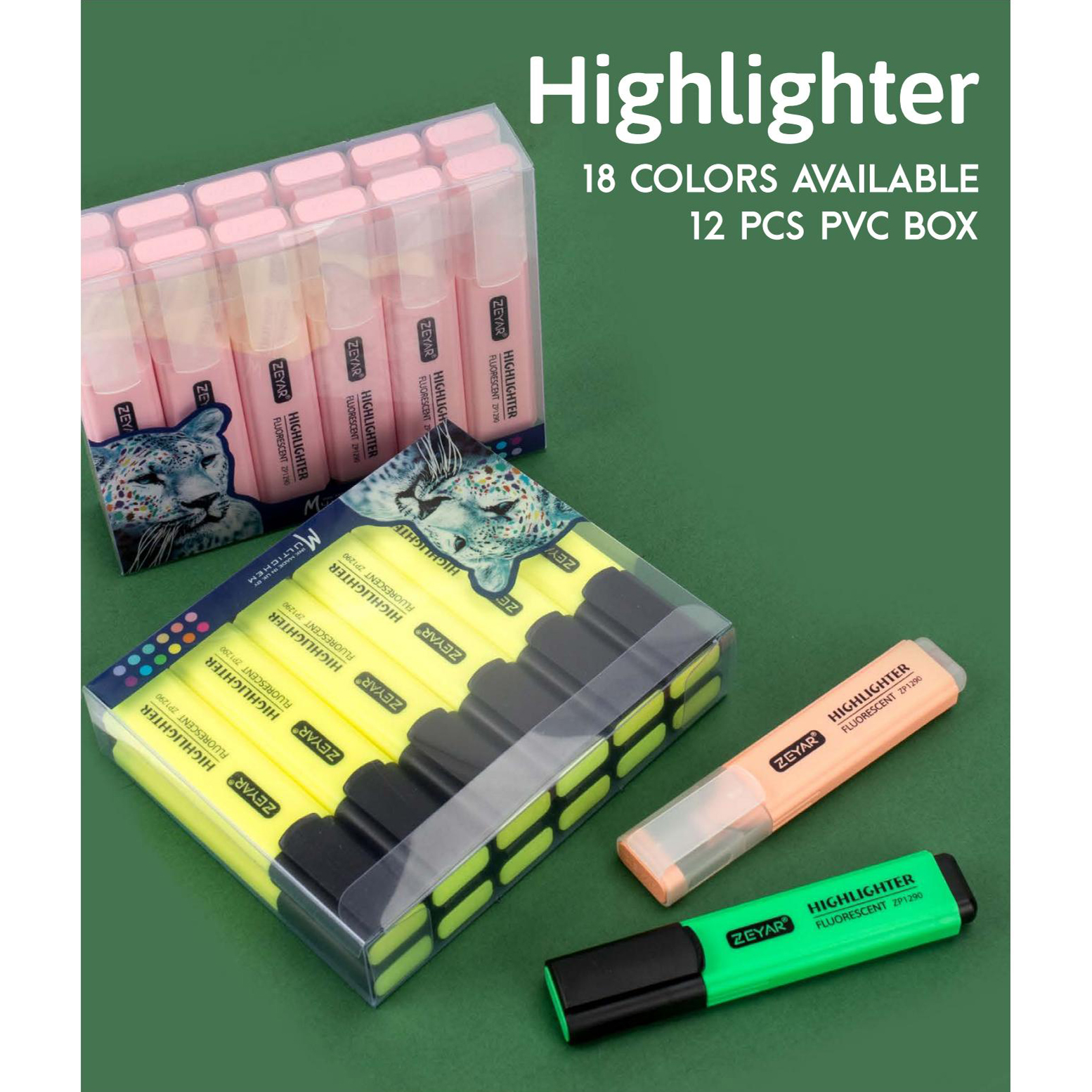 Chang Cheng ZP1290-12 Highlighter 18 Colors Available whiteboard pen thumbnail