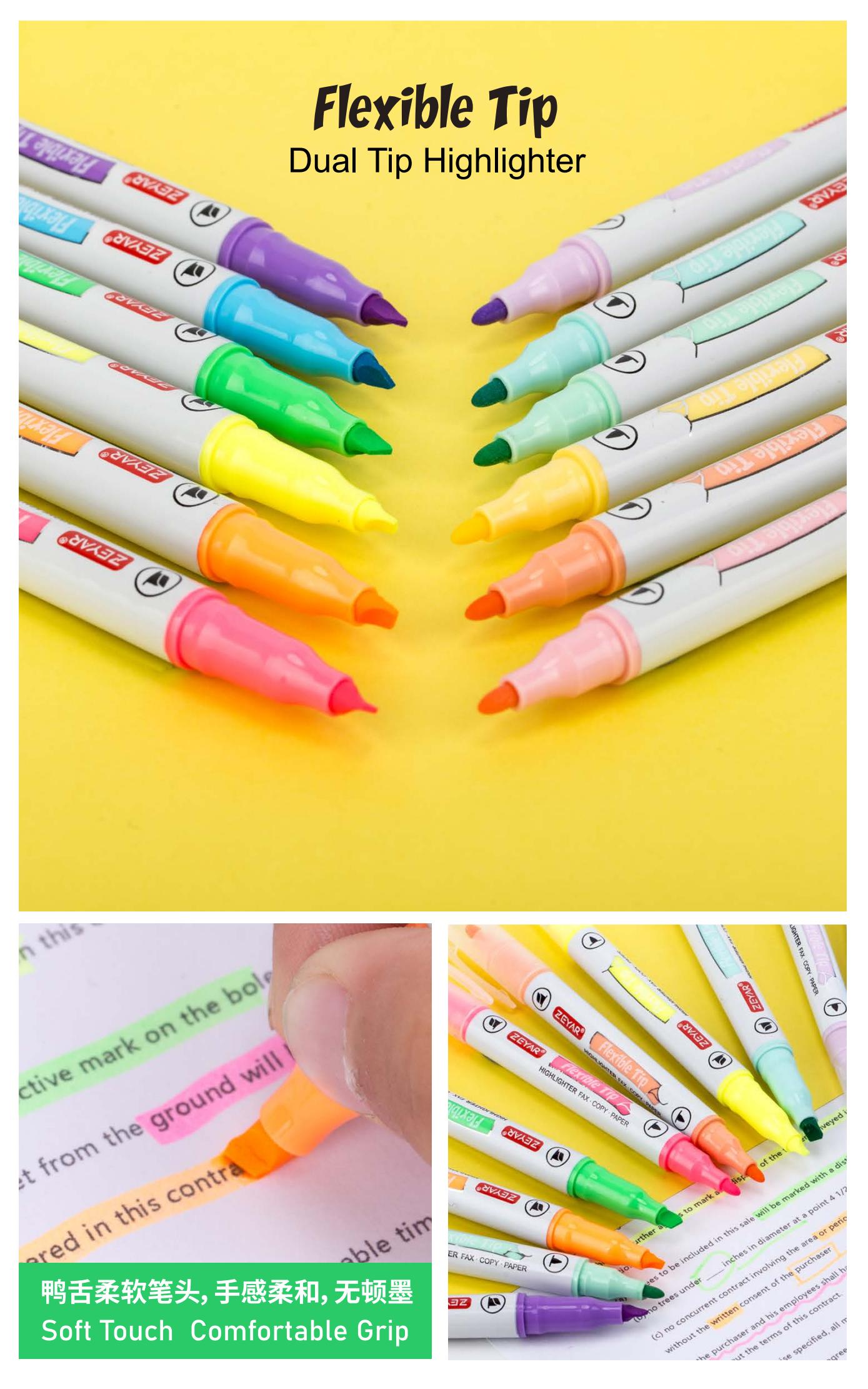 Chang Cheng ZP1190-6A/6B Flexible Tip Dual Tip Highlighter Mark Pen Specification drawing