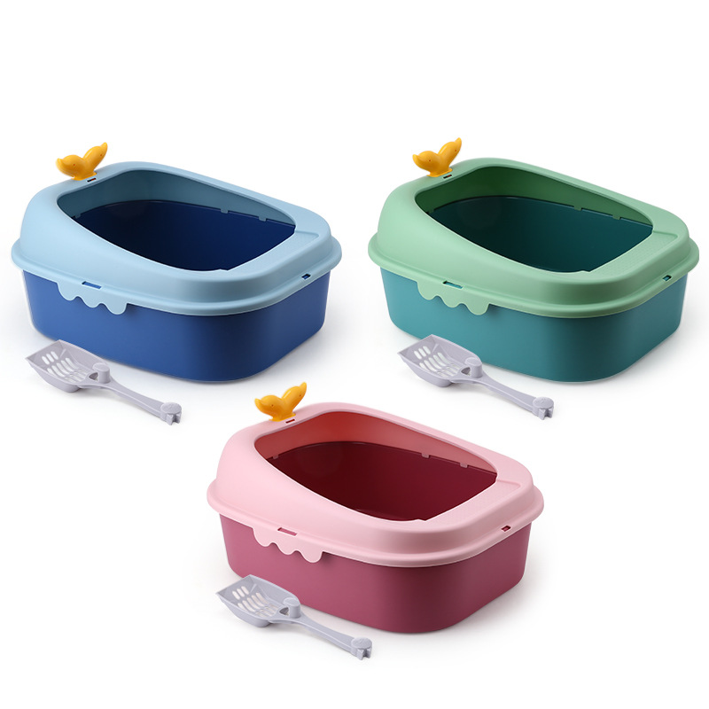 The new semi-enclosed pet cat toilet can be used all year round. The cat litter box is splash-proof and cute. It is a universal pet product for both big and small cats Item Picture
