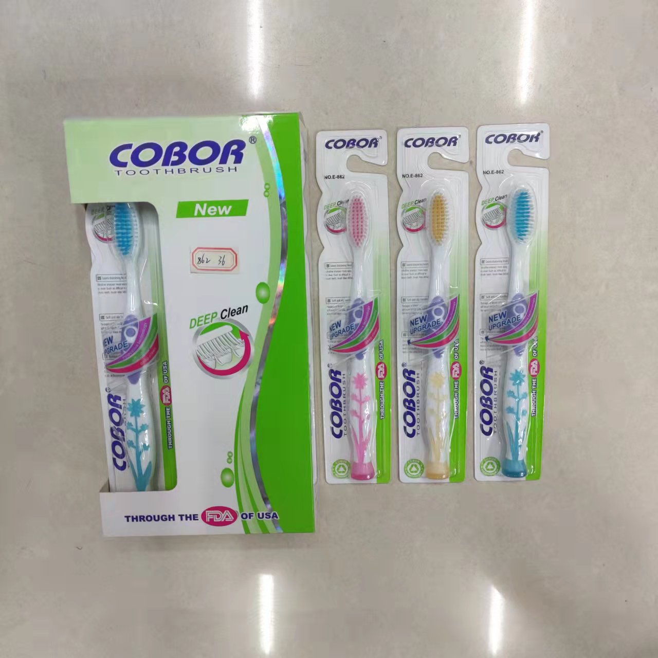 日用百货牙刷批发 可贝尔COBOR E862 外贸出口英文软毛牙刷详情5