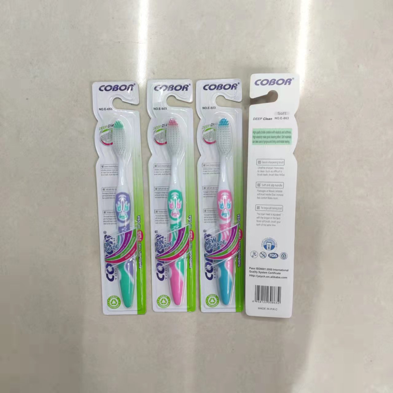 日用百货牙刷批发 可贝尔COBOR E863出口外贸英文成人软毛牙刷详情9