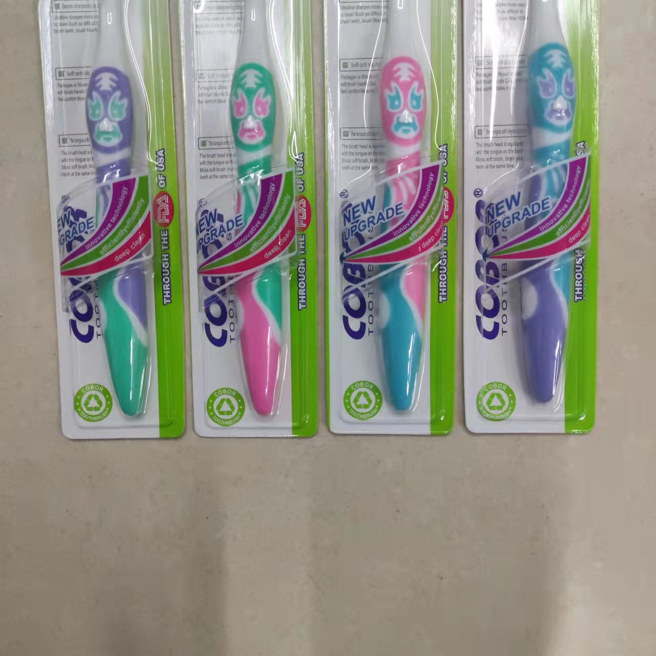 日用百货牙刷批发 可贝尔COBOR E863出口外贸英文成人软毛牙刷详情3