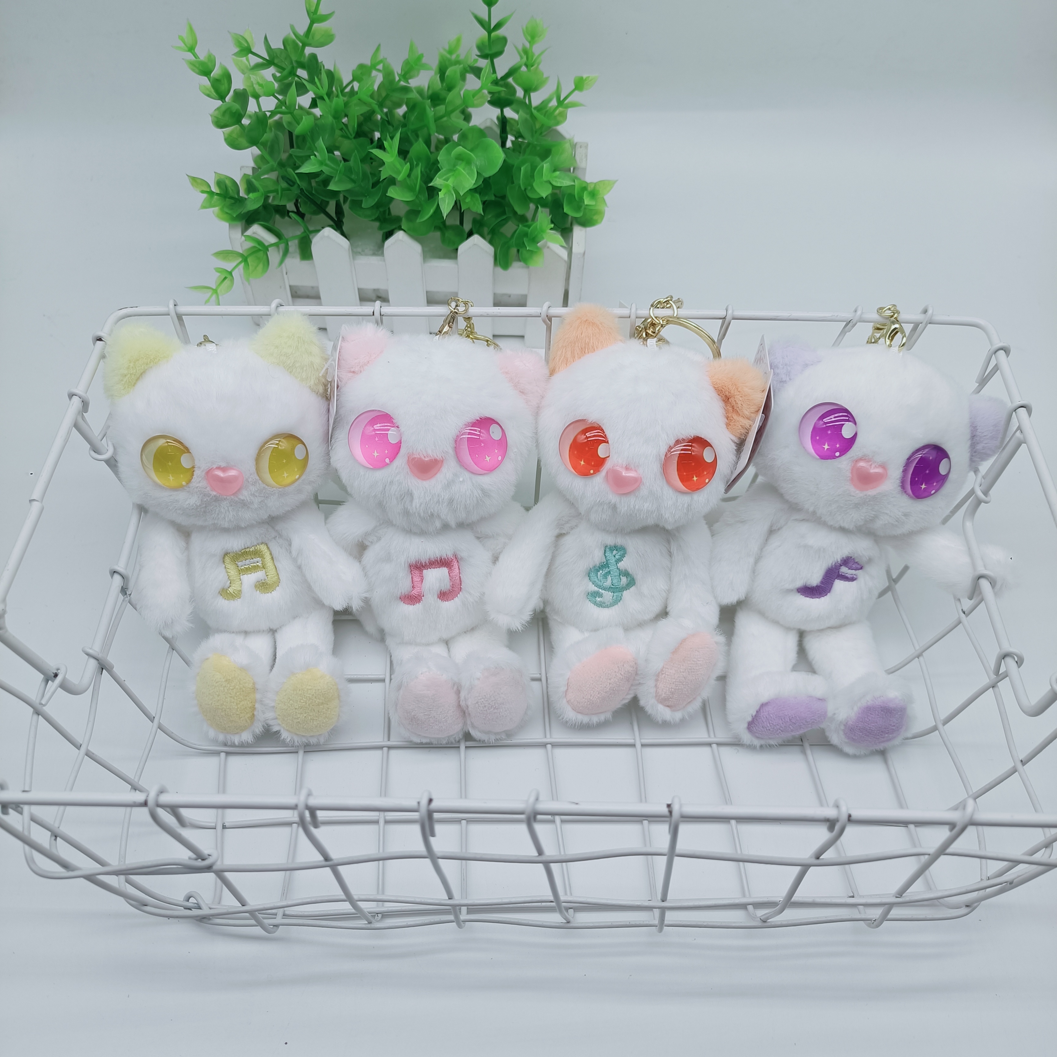 New cute note cat plush doll keychain pendant backpack hanging doll machine grab machine supply