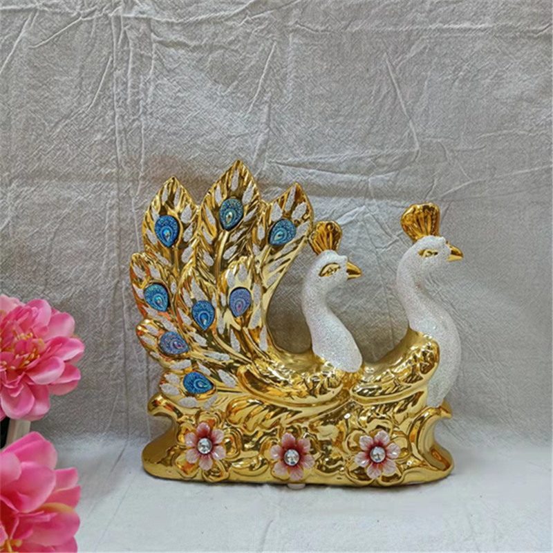 Ceramic art piece peacock