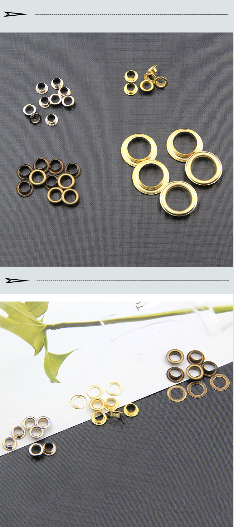 厂家直销高脚气眼金属空心铆钉手提袋鸡眼扣双面彩色篷布鸡眼鞋眼详情6