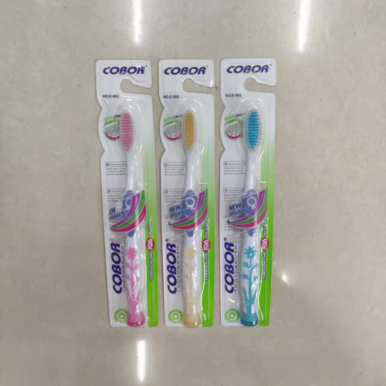 日用百货牙刷批发 可贝尔COBOR E862 外贸出口英文软毛牙刷详情6