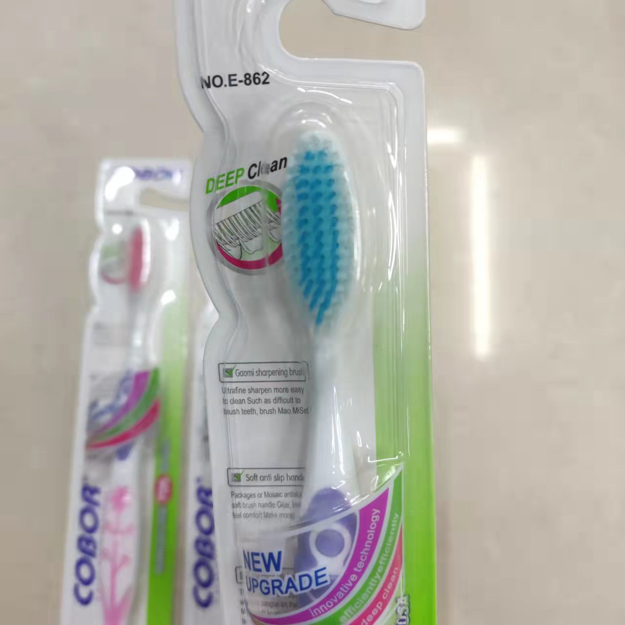 日用百货牙刷批发 可贝尔COBOR E862 外贸出口英文软毛牙刷详情3
