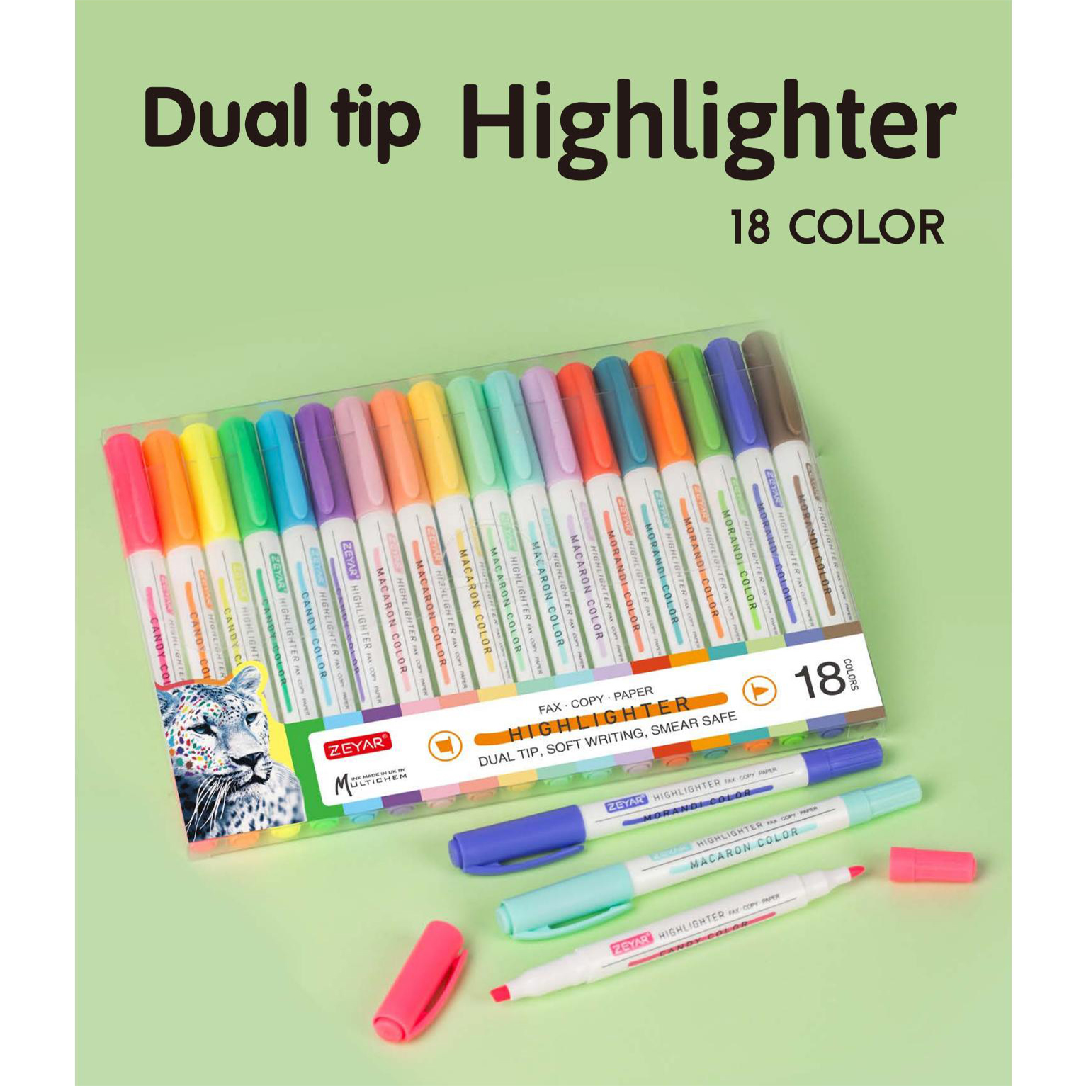 Chang Cheng ZP1191-18 Dual Tip Highlighter Whiteboard Pen 12pcs Set thumbnail