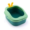 New pet cat litter box with rabbit ears, high edge guard, splashes outside, large size, large capacity, semi-enclosed cat litter box Item Picture