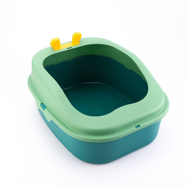 New type of cat litter box in stock for wholesale. Cute ears semi-enclosed cat litter box, anti-splash, large cat toilet Item Picture