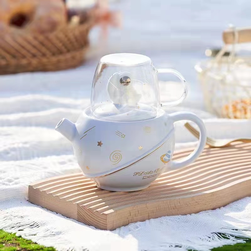 Astronaut Gap Set Star Cup Star Ceramic Teapot Star Cup Lovers Coffee Cup Gift Box Set Zhuochia 0133 Application Scenario