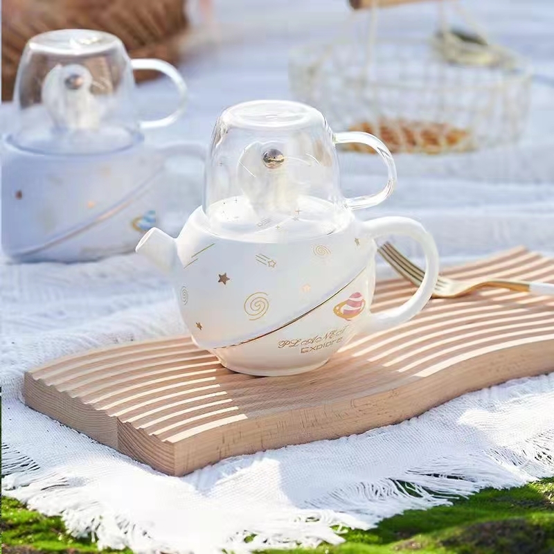 Astronaut Gap Set Star Cup Star Ceramic Teapot Star Cup Lovers Coffee Cup Gift Box Set Zhuochia 0133 Specification drawing