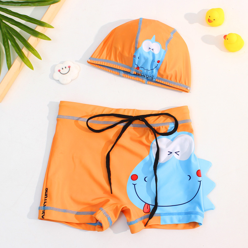 Yi Tong cute cartoon print children's boxer swimming trunks