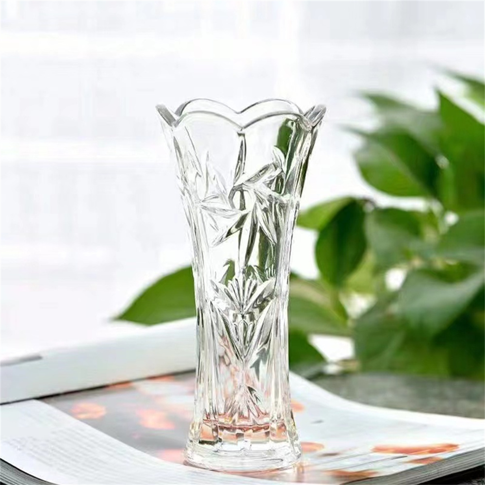Windmill 20, 25, 30 Crystal Vase, European-style creative crystal Glass vase, transparent glass vase, water-grown lucky bamboo lily vase, decorative item, living room flower arrangement, dried flowers, household use